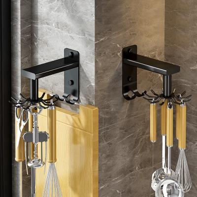 China Morden Wall Mount Metal Piece Bathroom Wardrobe Towel Coat Clothes Hook Black Kitchen Swivel Hidden Hooks for sale