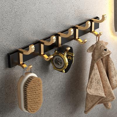 China Wall Mounted Bathroom Accessories Holder Rack Shampoo Bar Organizer Living Room Kitchen Bathroom Shower Corner Shelf Storage Black Gold Black Mobile Clothes Hook for sale
