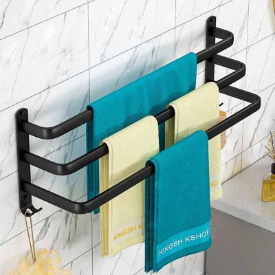 China Modern Wall Mounted Towel Rack Bathroom Decor Bathroom Holder Chrome Finished Aluminum For Towel Rack for sale