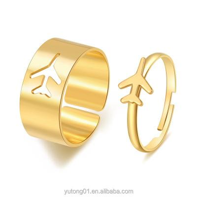 China Romantic 2022 Couple Ring Set Personalized Butterfly Star, Open Index Ring Couples 2 Pieces Set Couples Rings Wholesale for sale