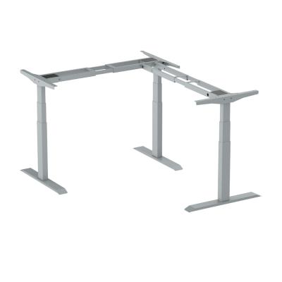 China (Size) Online Standing Desk Wholesale Adjustable 3 Legs Desk Position L Shape Electric Standing Desk L Shape for sale