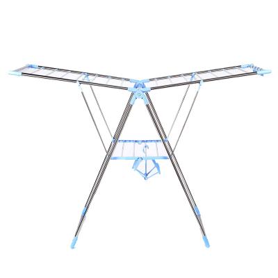 China LEEKING blue stainless steel floor-standing hanger (the other) of LEEKING adjustable household and plastic multifunctional bedroom for sale