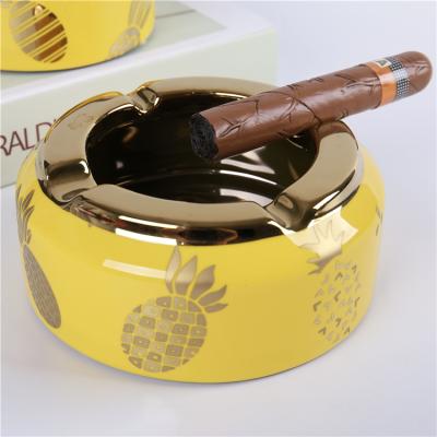China Hot Selling Eco - Friendly Printed Cigar Luxury Porcelain Ceramic Ashtrays For Home Office for sale