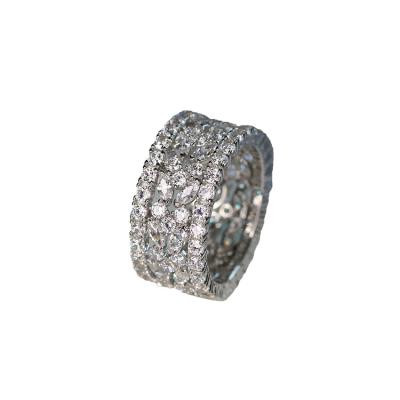 China For Wedding and Anniversary Wholesale Price 925 Sterling Silver White Jewelry Hot Sale Band Ring for sale