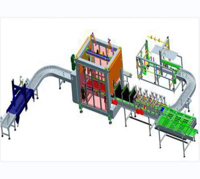 China High Speed Multi Head Food Glass Bottles Top Load Robotic Carton Box Case Packer Equipment And Palletizer Maker for sale