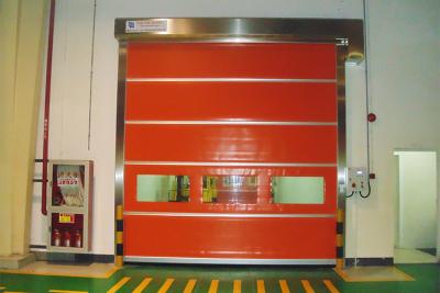 China Industriële kleurrijke PVC High Speed Roll Up Door Sterkere windbalk in het buitengebied Te koop