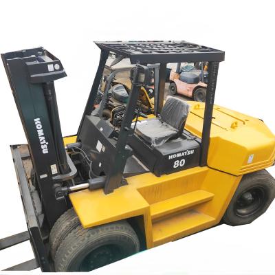 China Construction works Used KOMATSU MINI forklift FD80 8 ton 8t Japanese original second hand forklift with sideshift forklift cheap price for sale