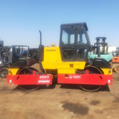 China Construction works Dynapac CC211 Dual Roller Tandem Roller Construction Machinery Smooth Roller Drum Road Roller Used Compaction Vibratory Compactor for sale