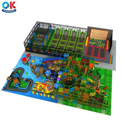 China Large Size Indoor Playground Equipment OK Playground Older Than 3 Years With Trampoline for sale