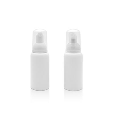 China 30ml 50ml 90ml 100ml Cosmetic Empty PE Pump Plastic Foam Soap Foam Soap Cleansing White Packaging Container For Facial Cleanser for sale