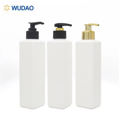 China Customized Shampoo Bottle Shampoo Bottle 300ml Moisturizer Container PE Square Cosmetic Bottle Printed Lotion Packaging for sale