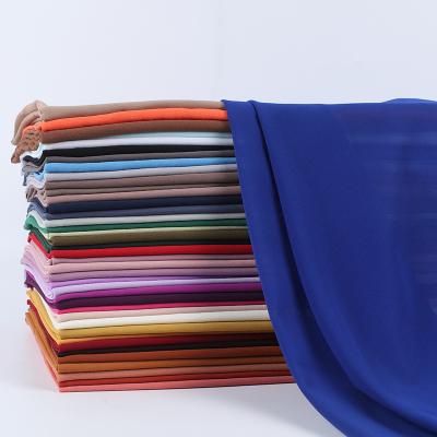 China 2022 Newest Chiffon Women Chiffon Ripple Scarf Muslim Shawls Solid Color Plain Scarf Wraps Hijabs 40Colors 10pcs/lot for sale