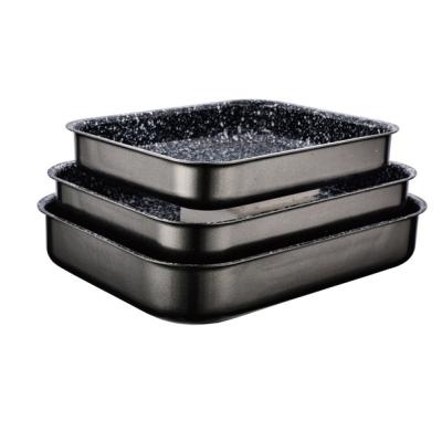 China Rectangular tray in durable pressed aluminum with marble coating for sale