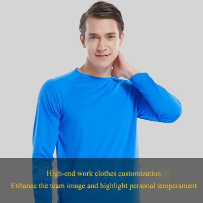 China Custom 100% Polyester Long Sleeve Sports Speed Custom Dry T-shirt Marathon Dry Custom Crop Shirt Advertising Crop Neck Clothing Logo for sale