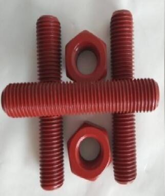 China Red ASTM a193-B7/B7M Threaded rods PTFE TPFE PVDF Plain, black, phosphate, zinc, hot dip galvanizing, dacromet for sale