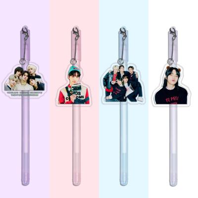 China New Kpop Star Kpop Star Stationery Product Writing Tool Student Gift Plastic Gel Pen Professional Pendant Gel Pen 0.5 Mm for sale