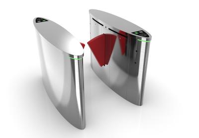 China Half Height Security Gate Flap Turnstile SUS304 For Public Lobby with CE Certificate for sale