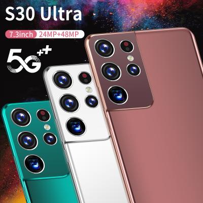 China Dual SIM Card 2022 NEW S30 Ultra 5g Phone 7.3 Inch 16Gb + 1Tb Smartphone for gaming and full displayed Android mobile phone for sale