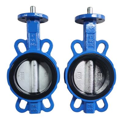 China General Ductile Iron Cast Iron Stainless Steel Carbon Steel Handle Manual Operated Wafer Type Butterfly Valve for sale