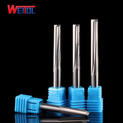 China MDF Performance 6mm Solid Carbide End Mill Double Top Flutes Straight Router Bit For MDF for sale