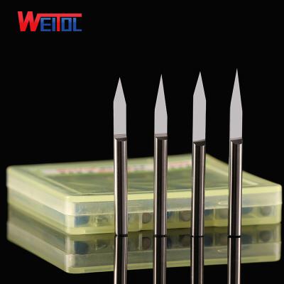 China Weitol Carbide Flat Bottom Bit 4*20 Degree 0.1 Degree 0.1 Solid Wood CNC Engraving Tools for sale