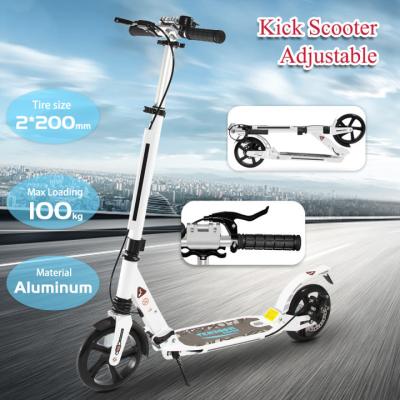 Chine Scooter blanc de coup-de-pied des scooters 940mm de frein à disque de pied des années de l'adolescence 220lb d'adultes à vendre