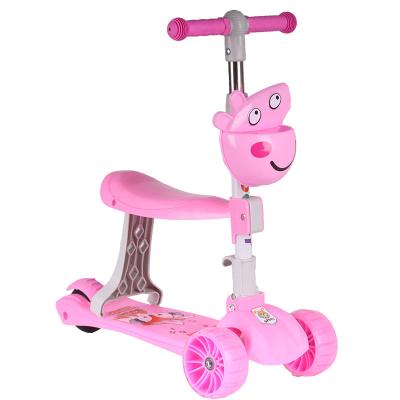 Chine Pliage rapide de scooter de coup-de-pied de roue des filles trois d'acier inoxydable avec l'anti protection de dérapage à vendre