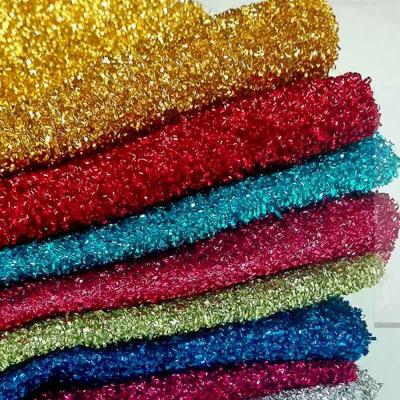 Chine décoration d'étape de Noël de mariage de tissu tricotée par polyester en métal de 80gsm Paillette à vendre