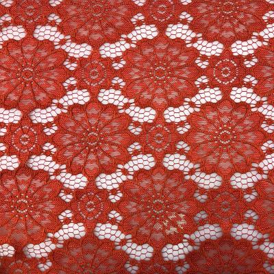 Chine Tissu de maillage nuptiale 150cm rouge amical de dentelle de tissu de dentelle de peau à vendre