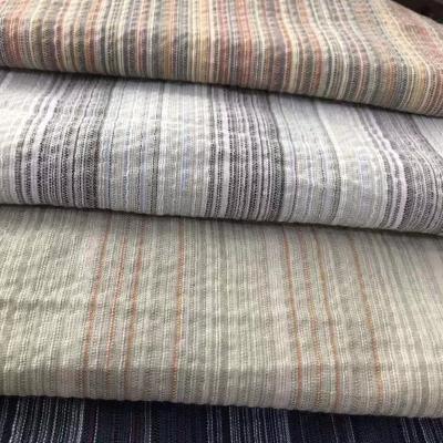 중국 Stonewashed 80gsm-150gsm 체크와 줄무늬 직물 털실은 의류를 위한 염색된 리넨을 염색했습니다 판매용