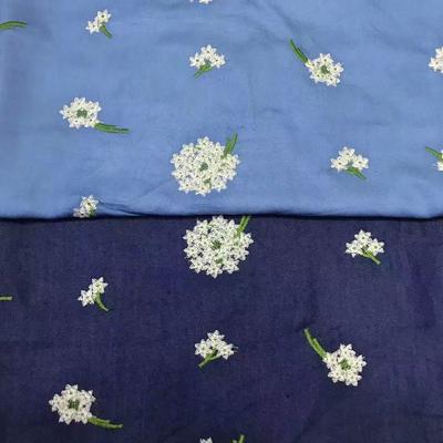 Chine La POLY 60% RAYONNE de 40% a brodé Jean Denim Fabric Dark Blue à vendre