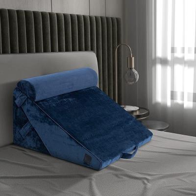 China Anti-Apnea Bed Reading Adjustable Memory Foam Bed Wedge Pillow With Headrest Pillow for sale