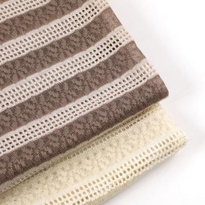 China Wind proof good handfeeling 65%R 35%T jacquard jacquard fabric plain dyed knit jacquard fabric for sale