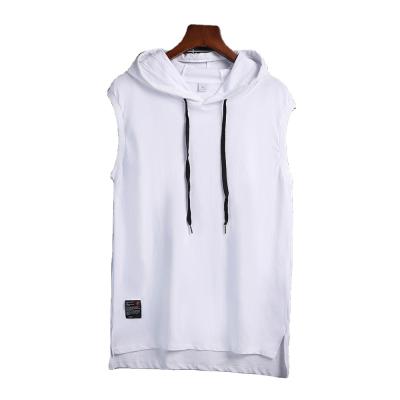 China Wholesale New Design Hip Hop Anti-Wrinkle T-shirt Gym T-shirt Cotton Custom Print Hooded Sleeveless T-shirt for sale
