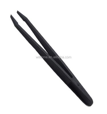 China 93305 Cleanroom Black Plastic Portable Conductive Plastic Tweezers for sale