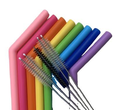 China Stocked 2020 Hot HY Brush Seller New Product Ideas Silicone Straw As Other Baby Supplies With Cleaning Brush for sale