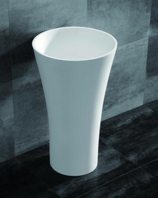 China Modern LUXSPA Artificial stone pedestal basin solid surface basin bathroom freestanding basin for sale