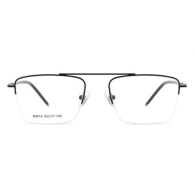 China Blue Light Glasses Anti Shape Metal Glasses Frame Cheap Wholesale Personality Half Frame Thin Leg Glasses Frame Men for sale