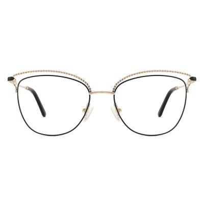 China Blue Light Anti Blocking Glasses Fashion Exclusive Designer Hot Selling Metal Eyeglass Frame For Women for sale