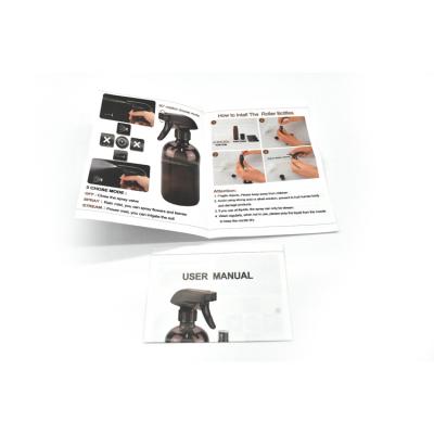 China Spray Cylinders Factory Price Instruction Card A4 Color Manual Instruction Book For Spray Bottle for sale