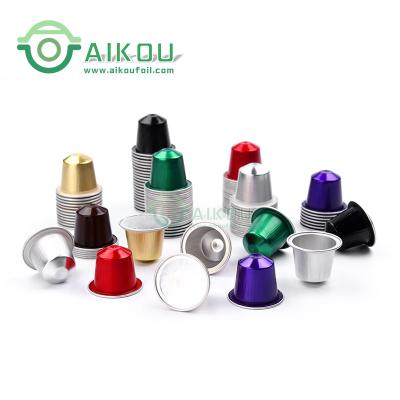 China Disposable compatible coffee tea pod compatible/eco-friendly/disposable portable Nespresso pod with heat seal lids nespresso aluminum foil empty coffee capsule for sale