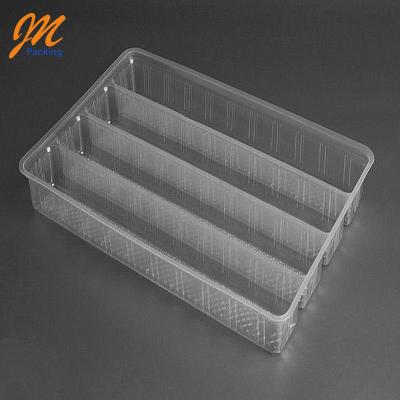 China Durable And Beautiful Plastic Cookie Trays Divided Semi Clear Disposable Plastic Cookie Tray for sale