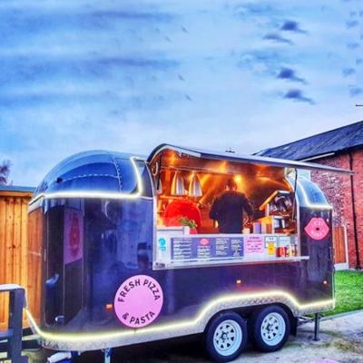 China Mobile Airstream Vegetable Processing Factory Fast Food Truck Stainless Steel Snack Ice Cream Hot Dog Food Truck trolley mobile for sale