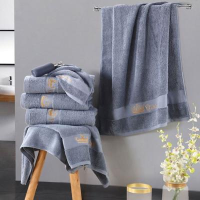 China CLASSIC Top Quality King And Queen Dobby Embroidery Large Size Hotel Cotton Bath Towel for sale