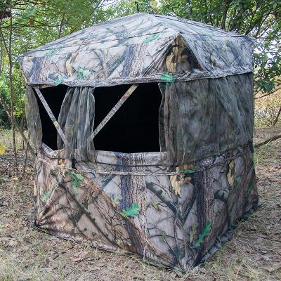 China High Quality Square Durable Camouflage Hub Outdoor Hunting Tent, Can Observe 360 Degree Shooting for sale