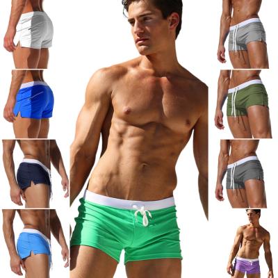 China Anti-wrinkle Shapershark Factory Trending hot Swim Brief Drawstring Elastic Waist Zipper Pocket Solid Color Breathable Quick Dry Short for sale