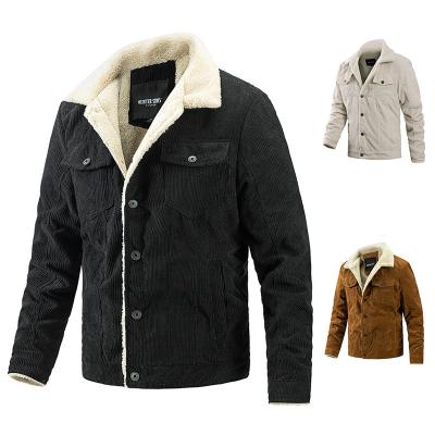 China Breathable Shapershark Factory Autumn Winter Jacket Men Fleece Turn-down Collar Warm Casual Coat men bomber jacket with fur hood for sale