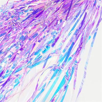 China 200*100cm Hanging Tinsel Curtain Purple Foil Curtain Home Decoration for sale