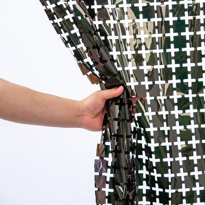 China Water Resistant Square Foil Curtain 1x2m Foil Fringe Curtain Black for sale