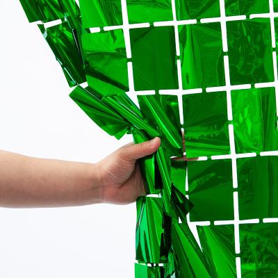 China Green 1*1m Square Foil Curtain Background Square Foil Backdrop for sale
